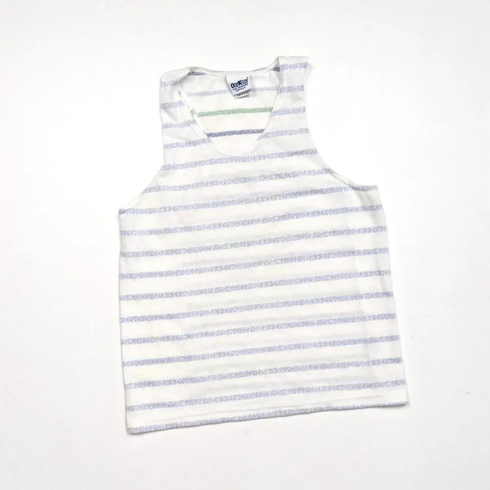 Vintage Oshkosh B'gosh Tank Top Boys Size 6 White Stripe Racerback Top